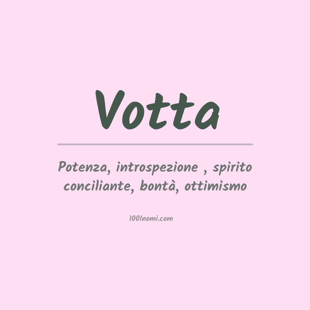 Significato del nome Votta