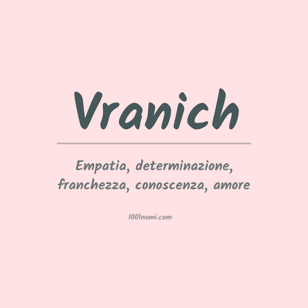 Significato del nome Vranich