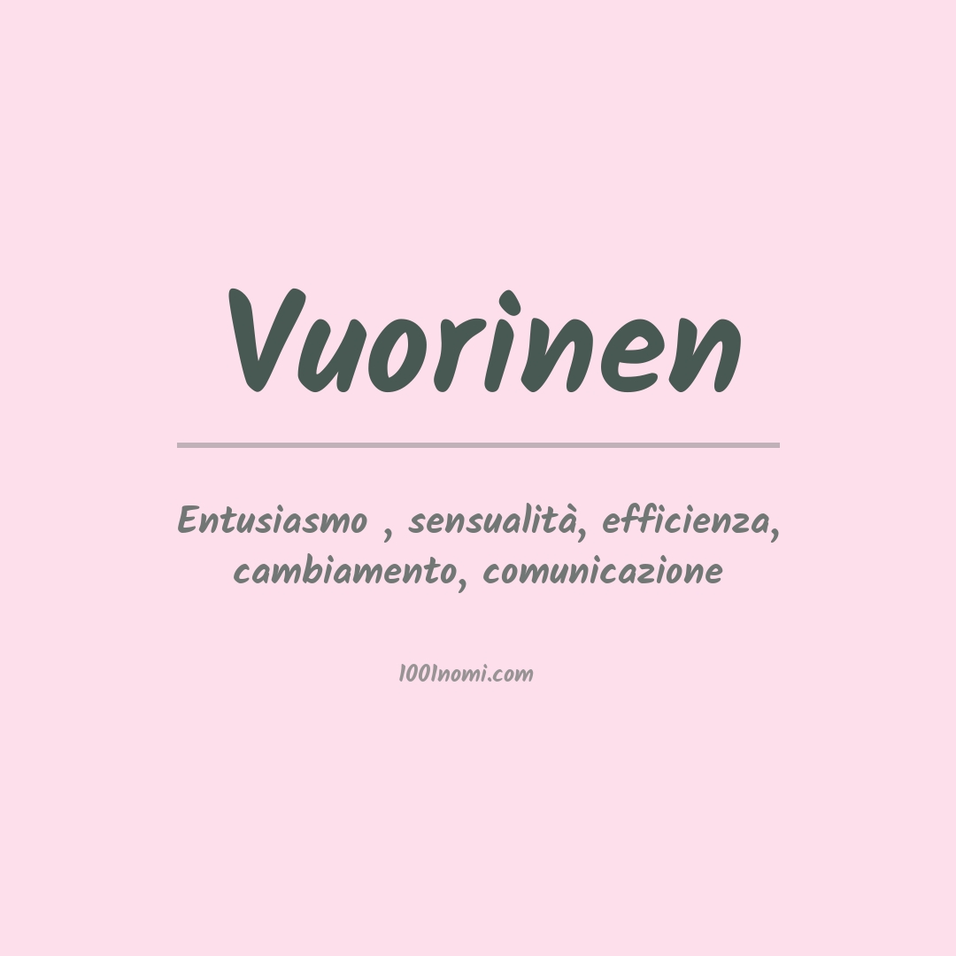 Significato del nome Vuorinen