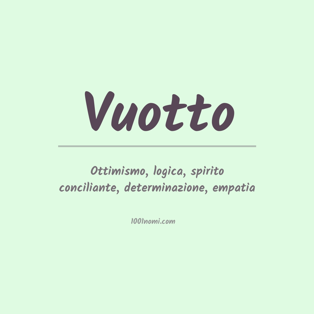 Significato del nome Vuotto Significato del nome Vuotto