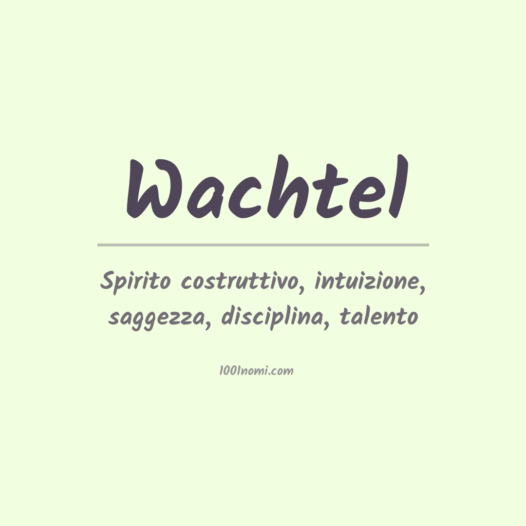 Significato del nome Wachtel