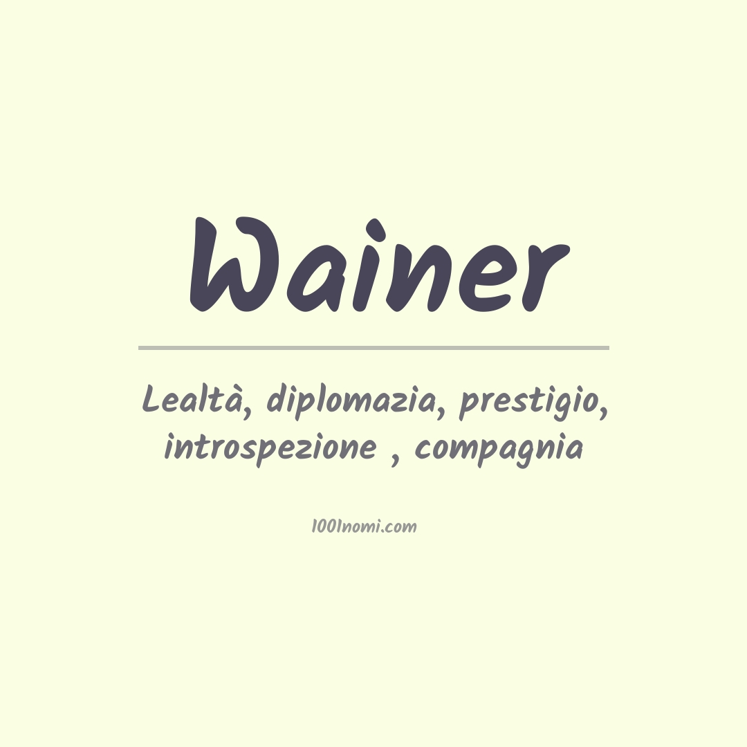 Significato del nome Wainer