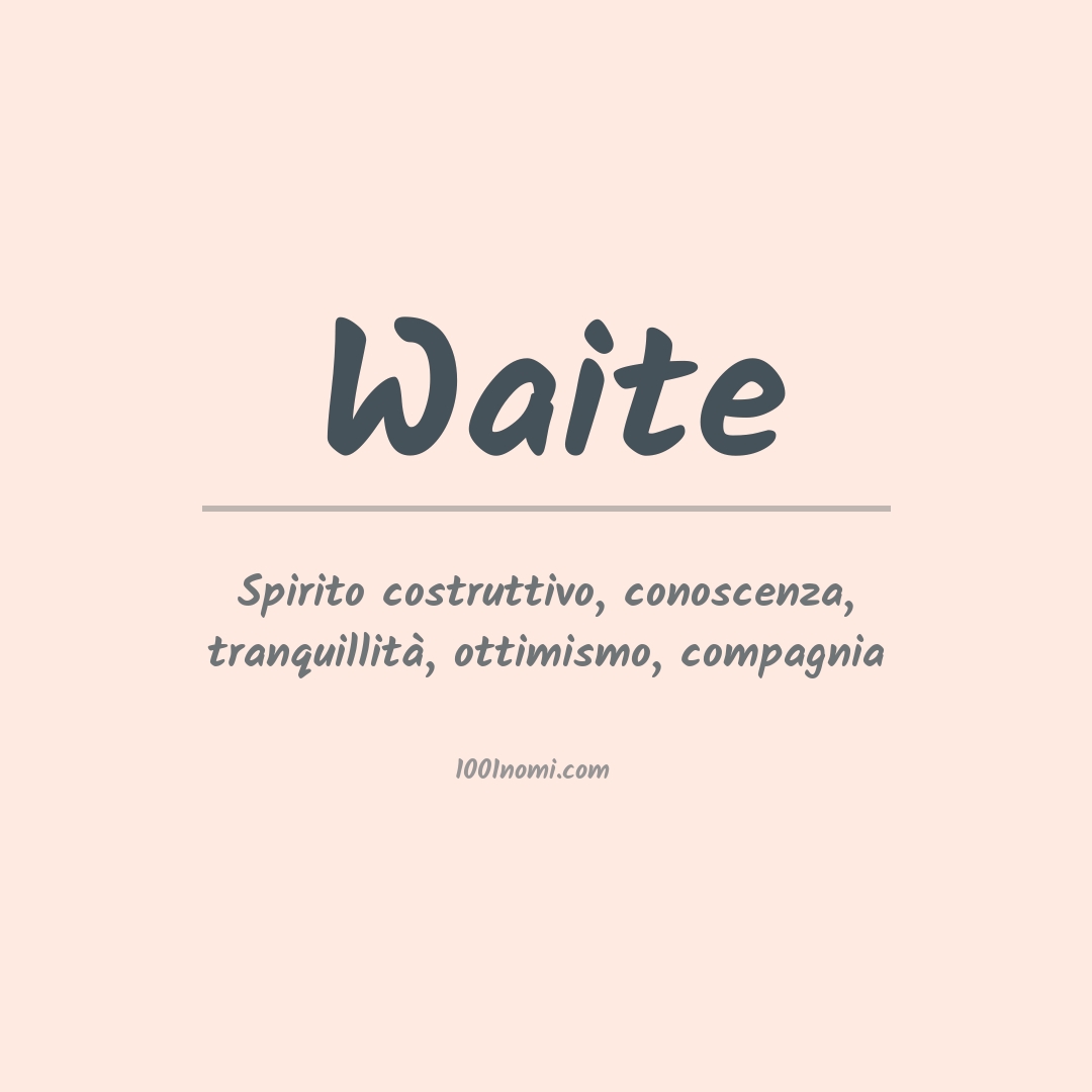 Significato del nome Waite