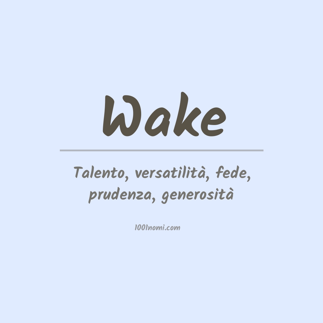 Significato del nome Wake
