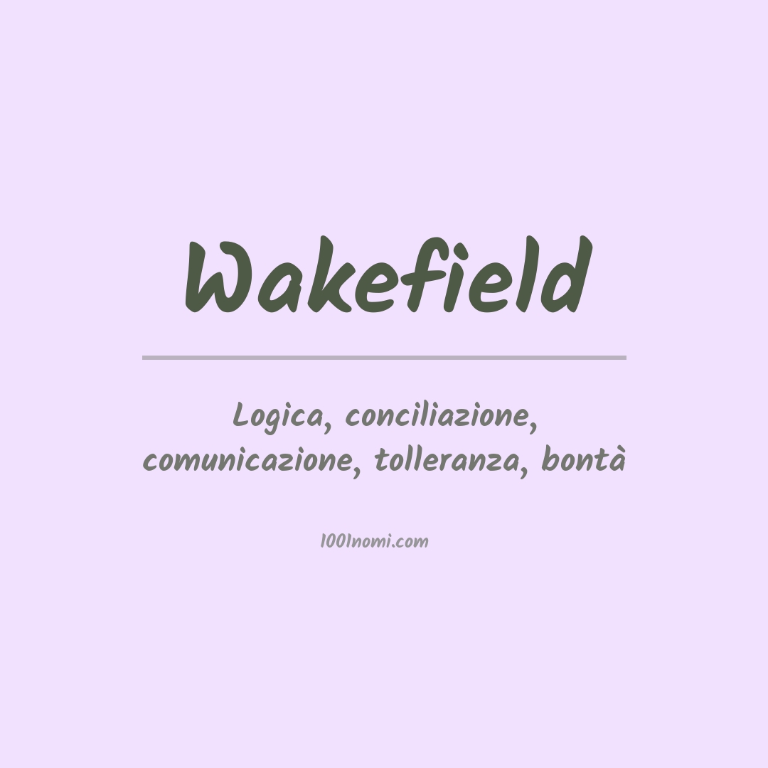 Significato del nome Wakefield