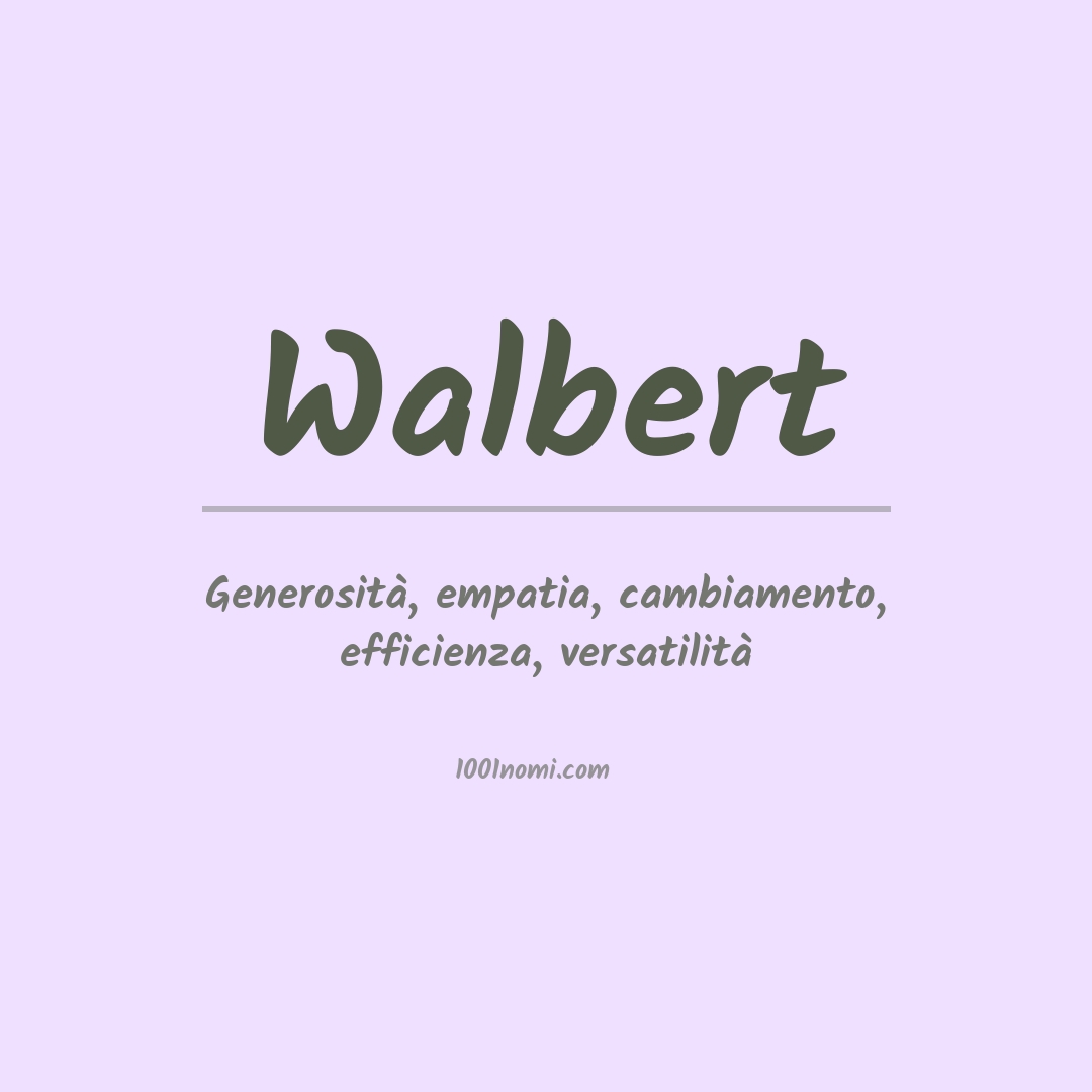 Significato del nome Walbert