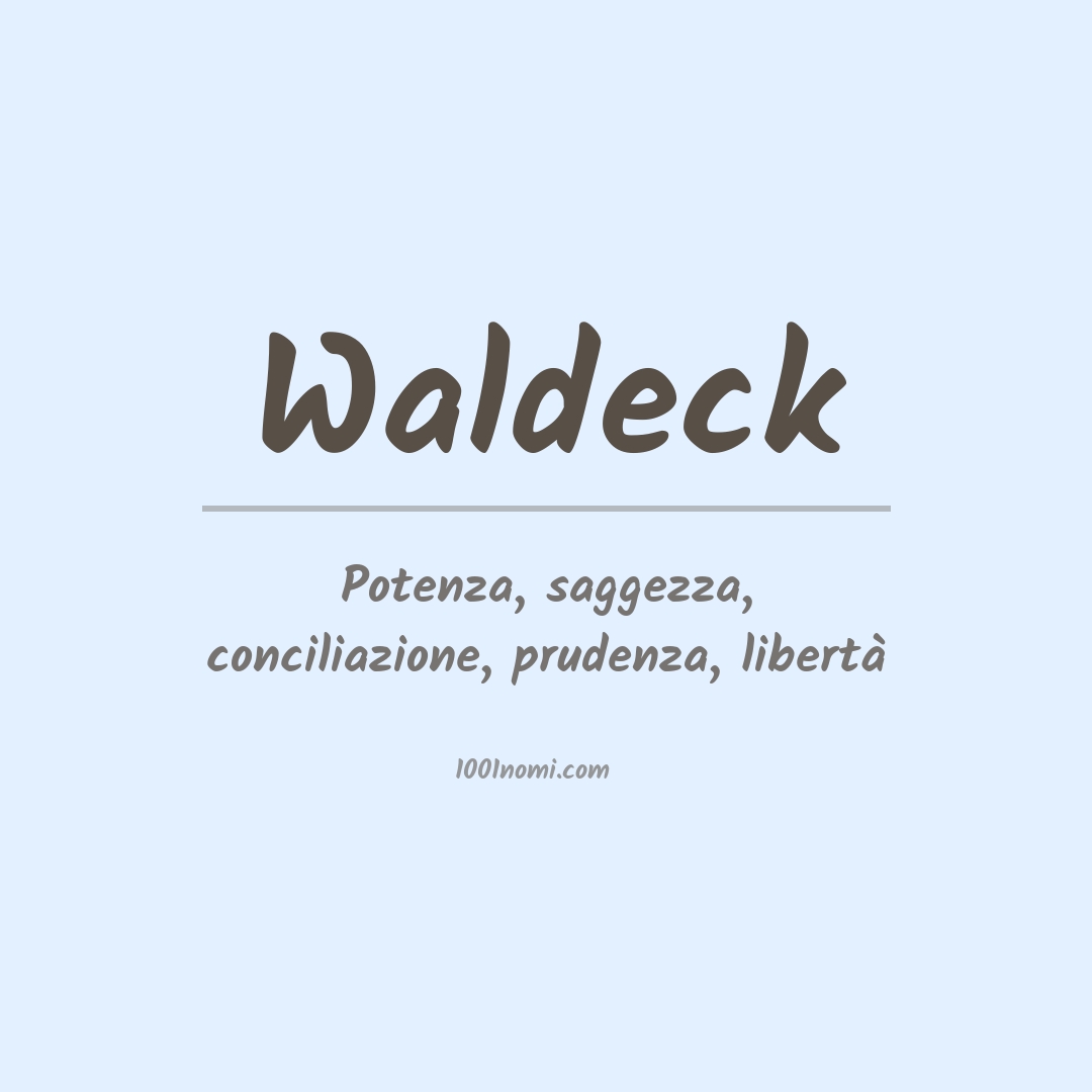 Significato del nome Waldeck