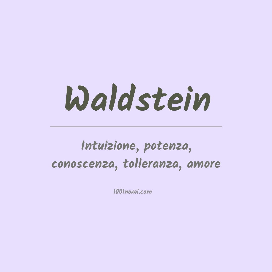 Significato del nome Waldstein