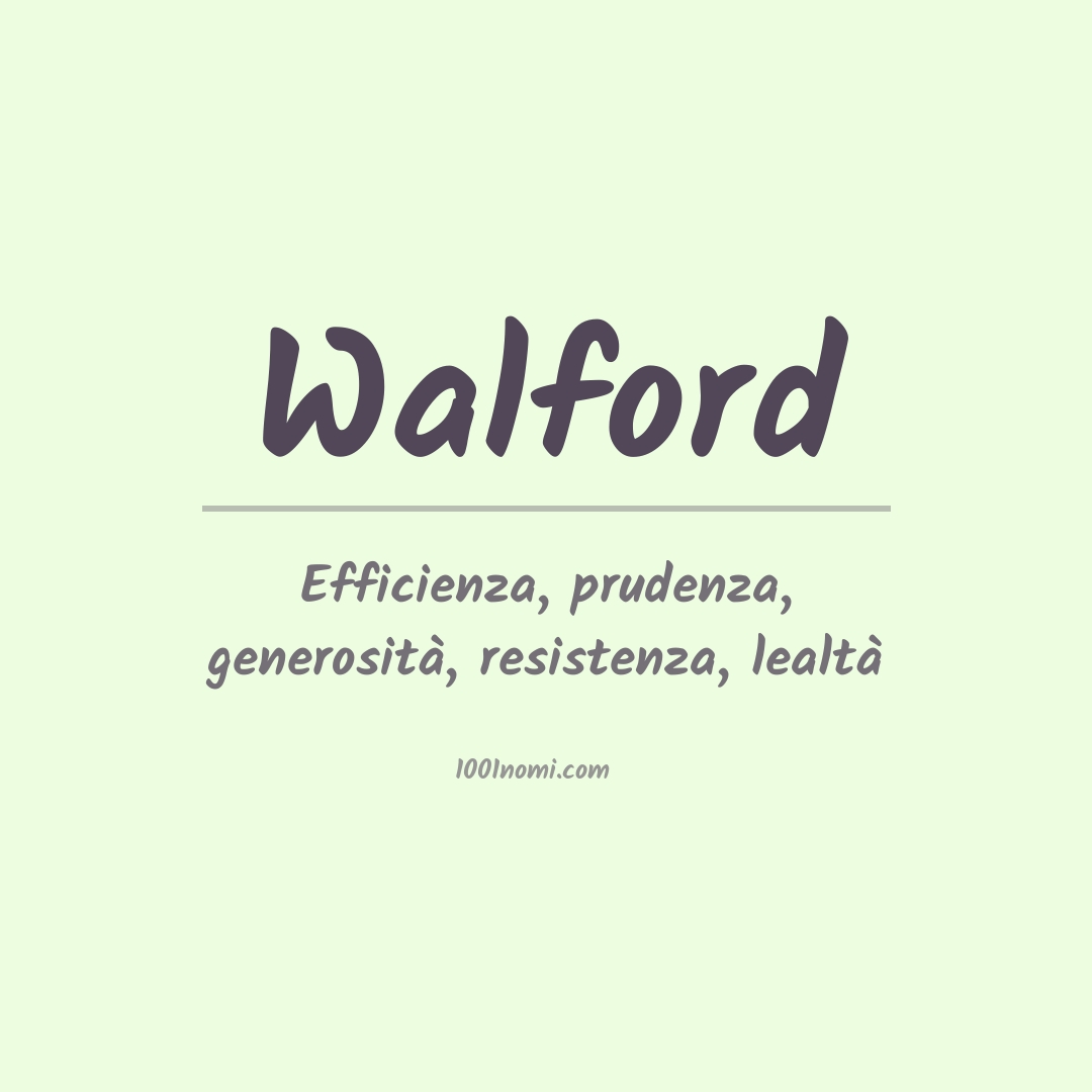 Significato del nome Walford