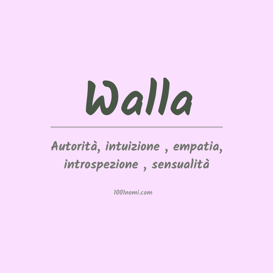 Significato del nome Walla