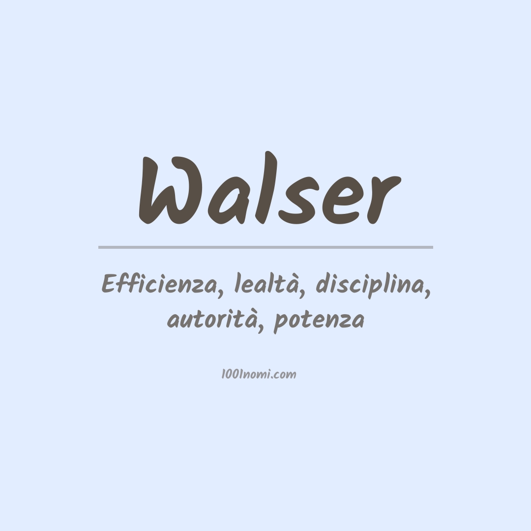 Significato del nome Walser