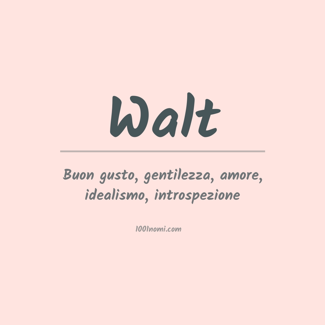 Significato del nome Walt