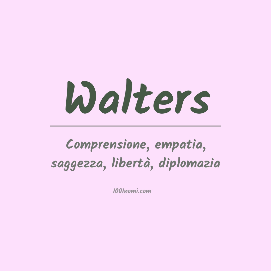 Significato del nome Walters