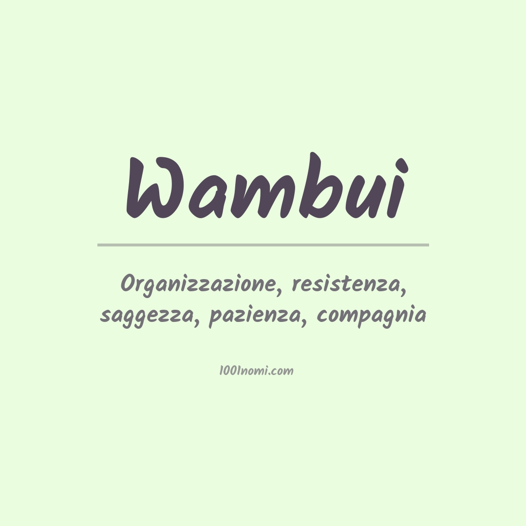 Significato del nome Wambui