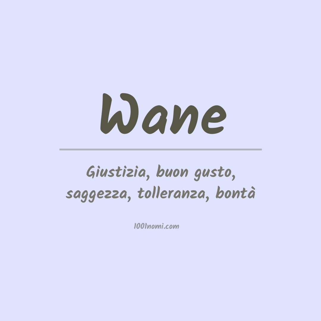 Significato del nome Wane