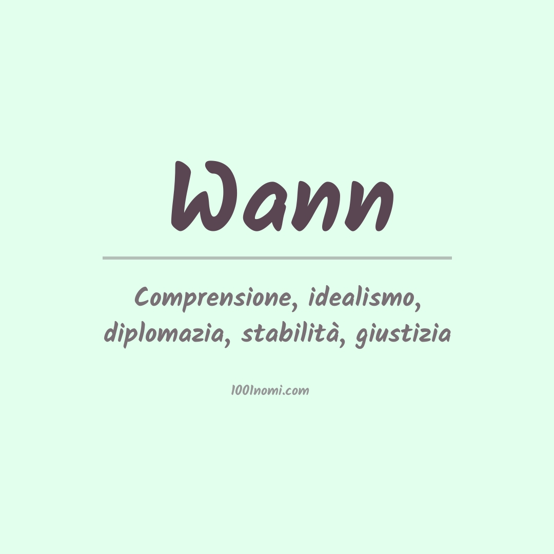 Significato del nome Wann
