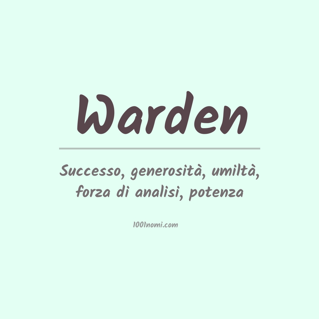 Significato del nome Warden