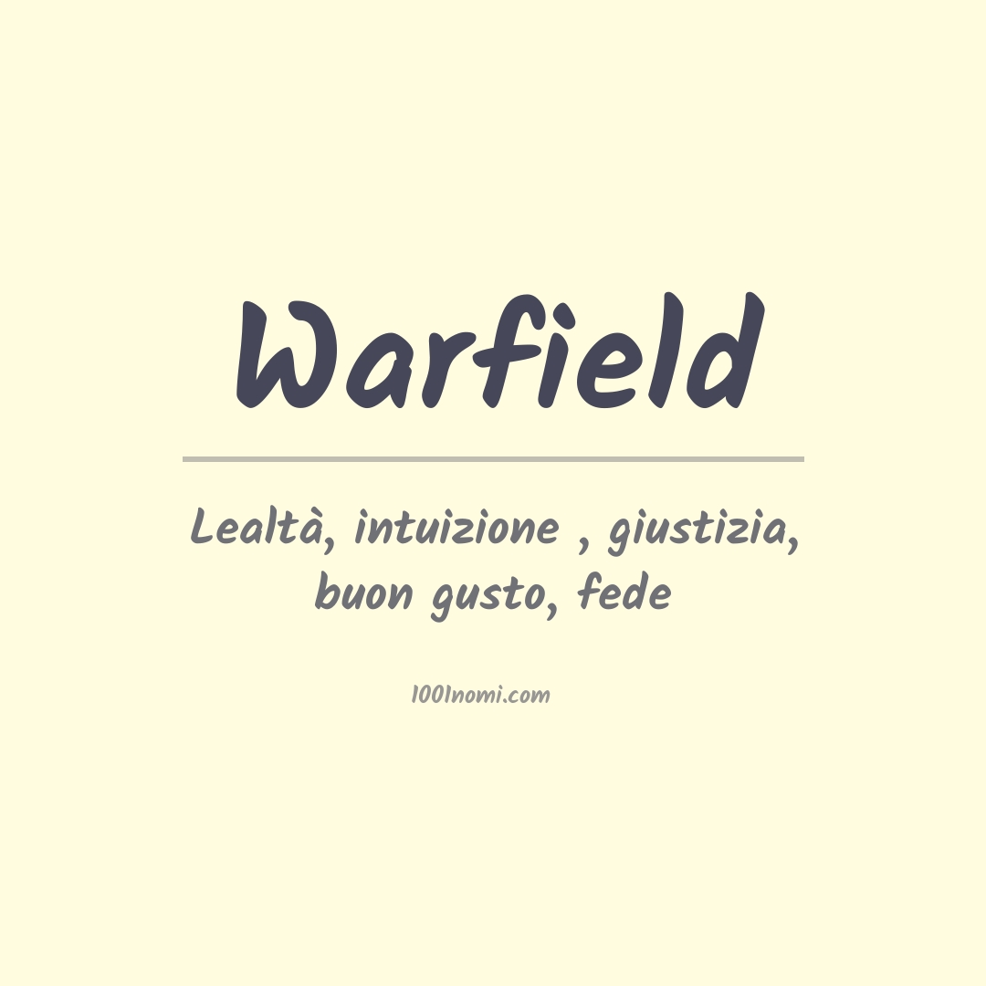 Significato del nome Warfield