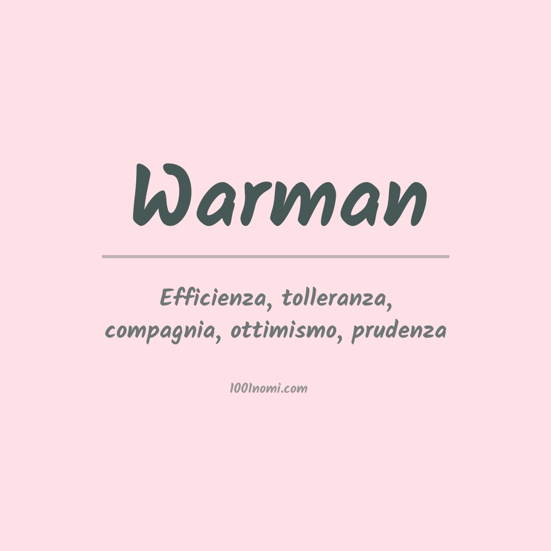 Significato del nome Warman