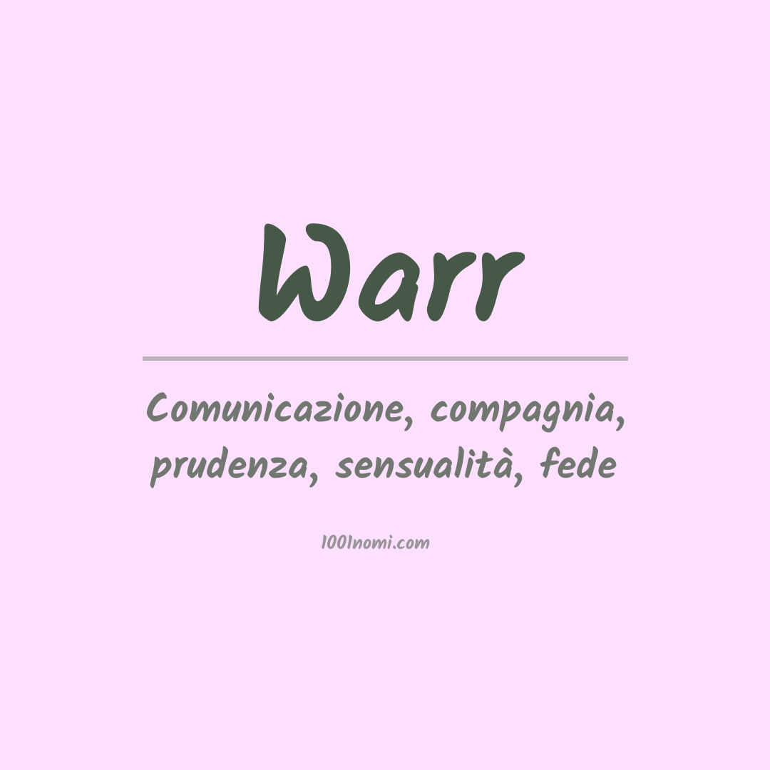 Significato del nome Warr