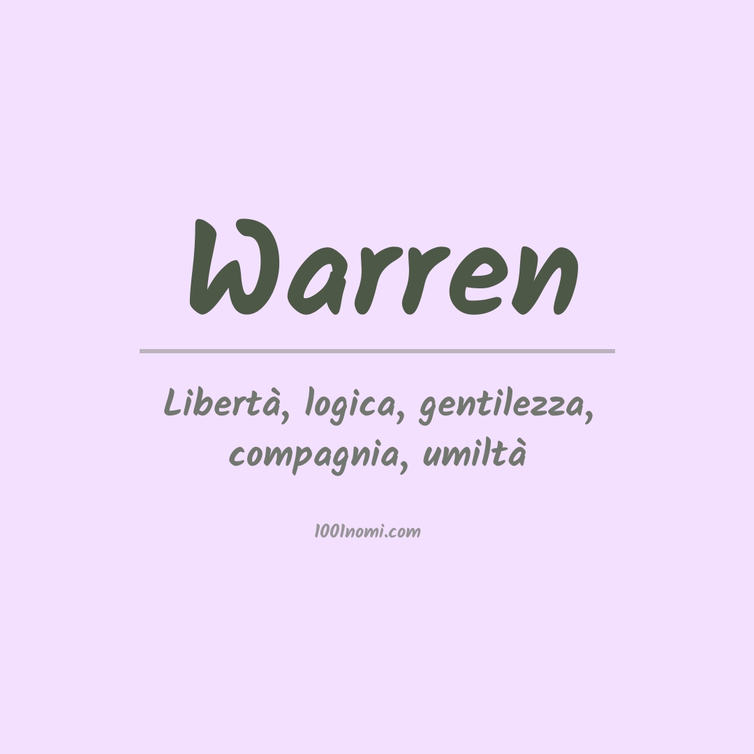 Significato del nome Warren