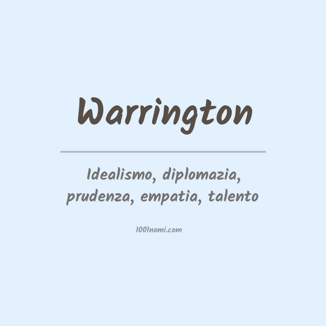 Significato del nome Warrington