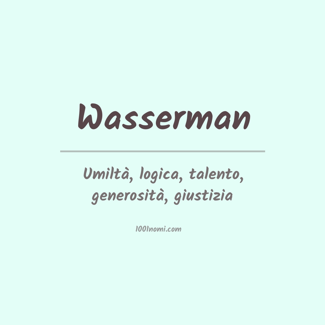 Significato del nome Wasserman