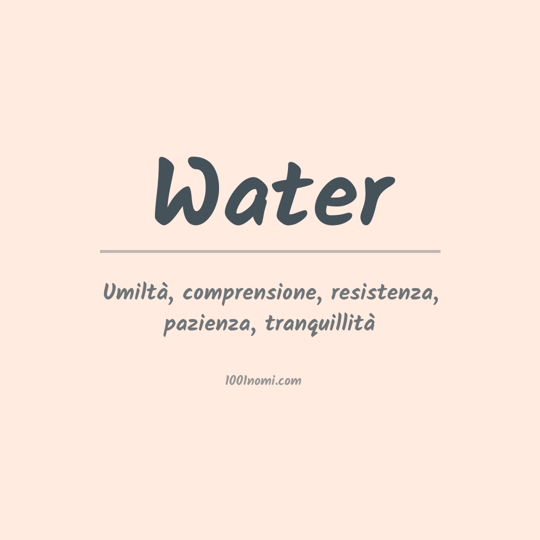 Significato del nome Water