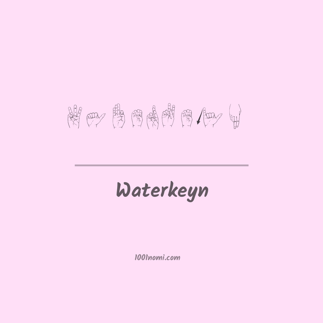 Waterkeyn nella lingua dei segni