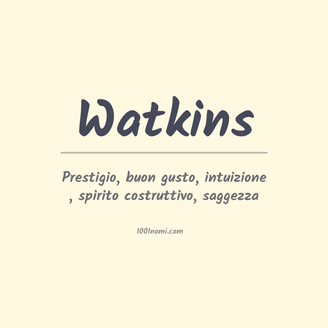 Significato del nome Watkins