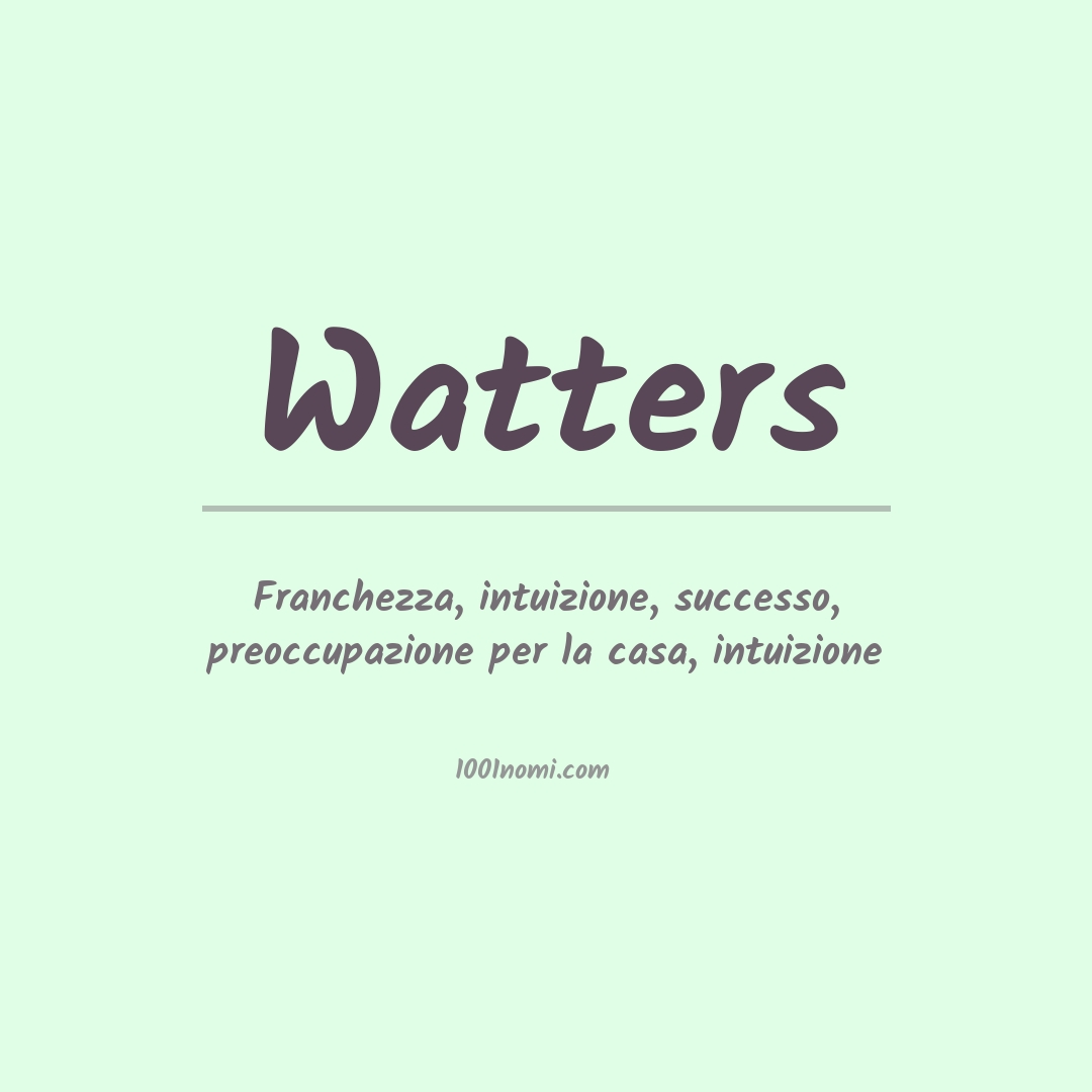 Significato del nome Watters