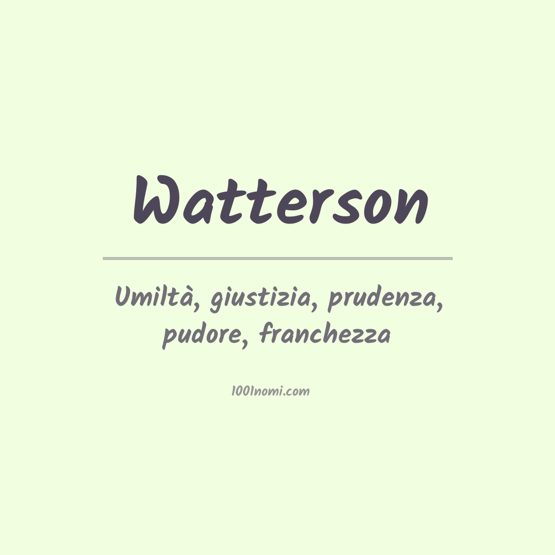 Significato del nome Watterson