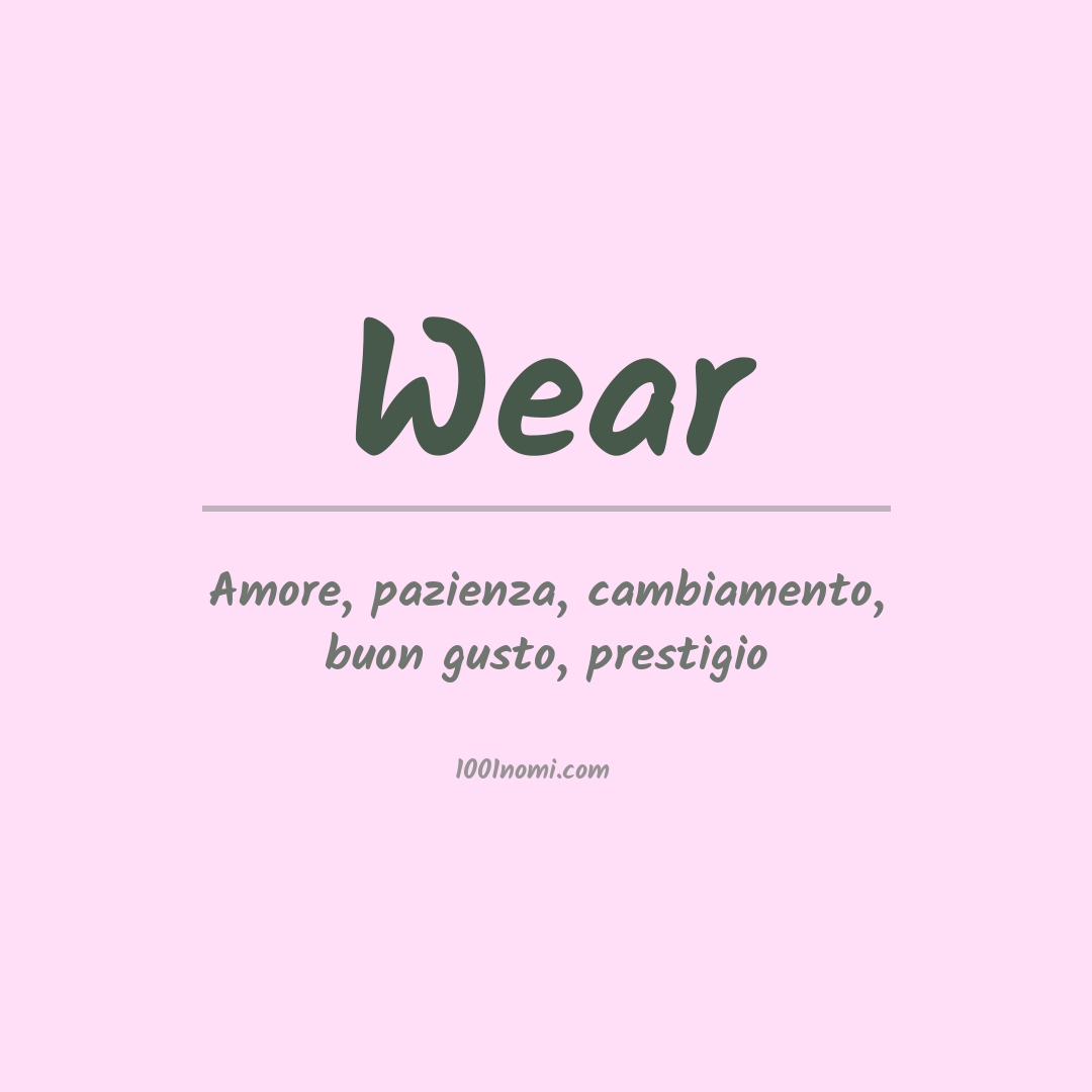 Significato del nome Wear