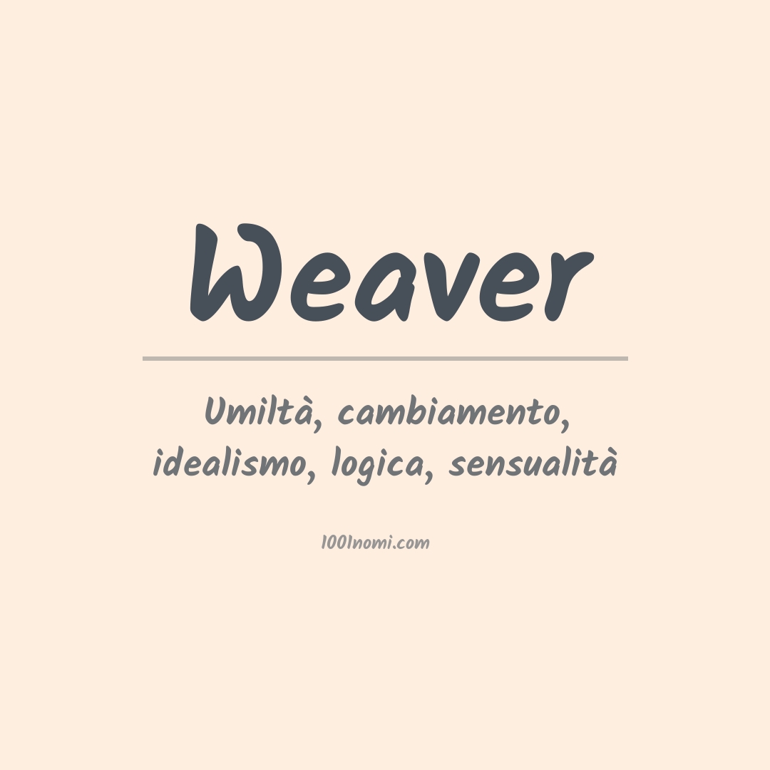 Significato del nome Weaver