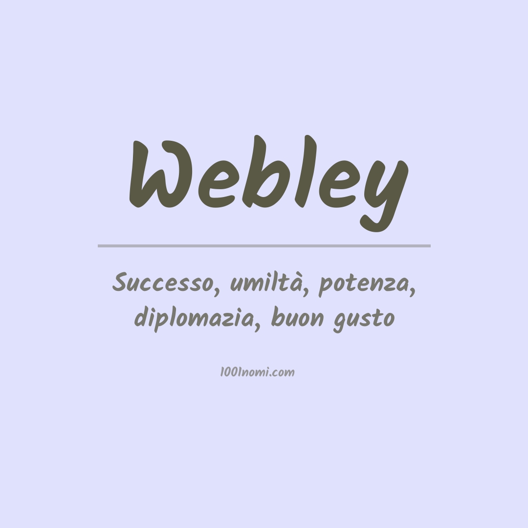 Significato del nome Webley