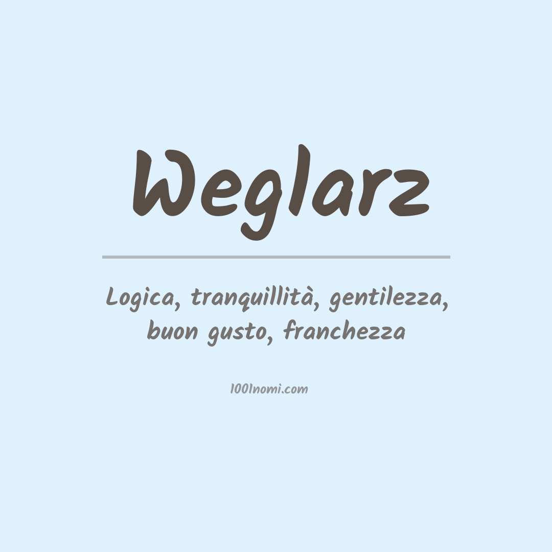 Significato del nome Weglarz