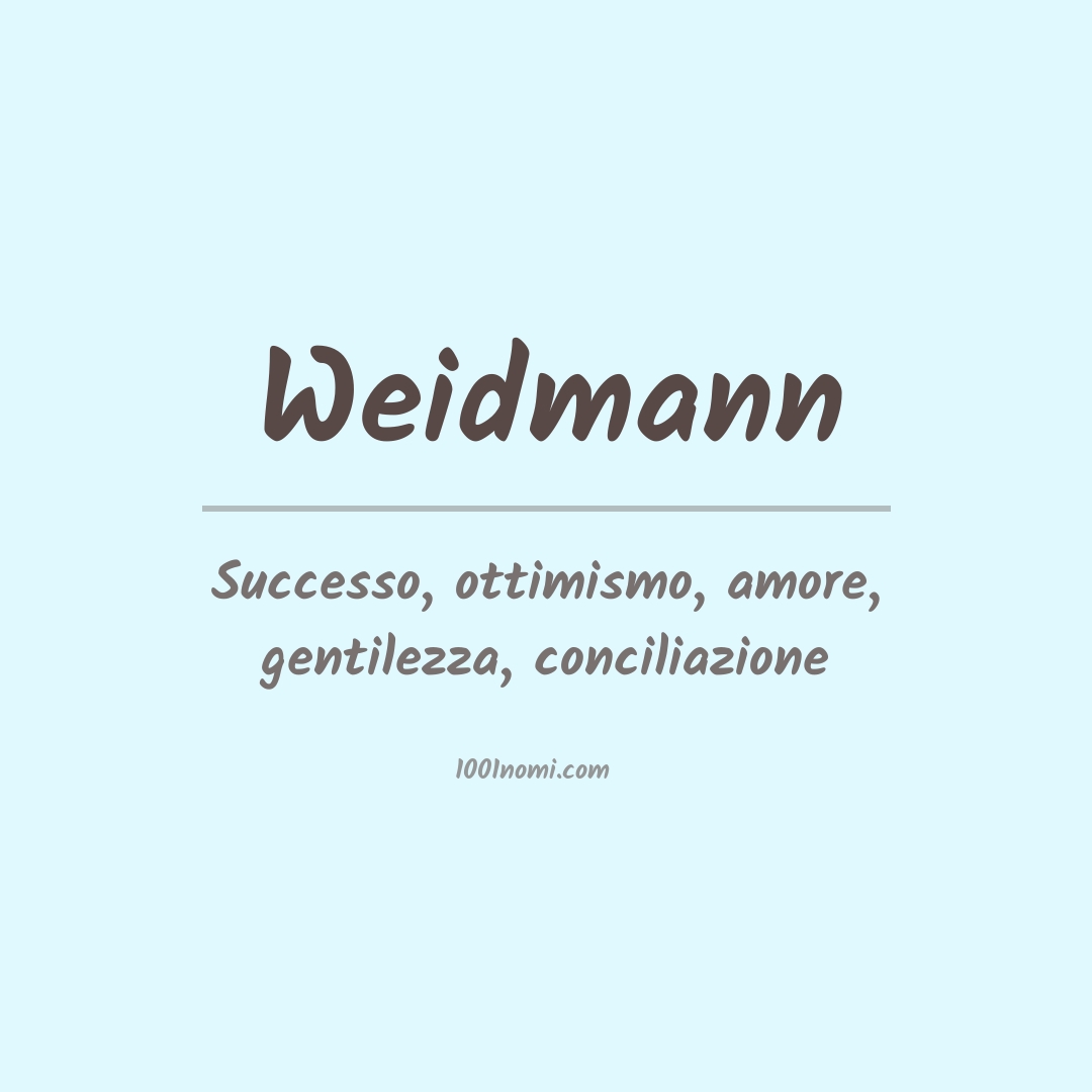 Significato del nome Weidmann