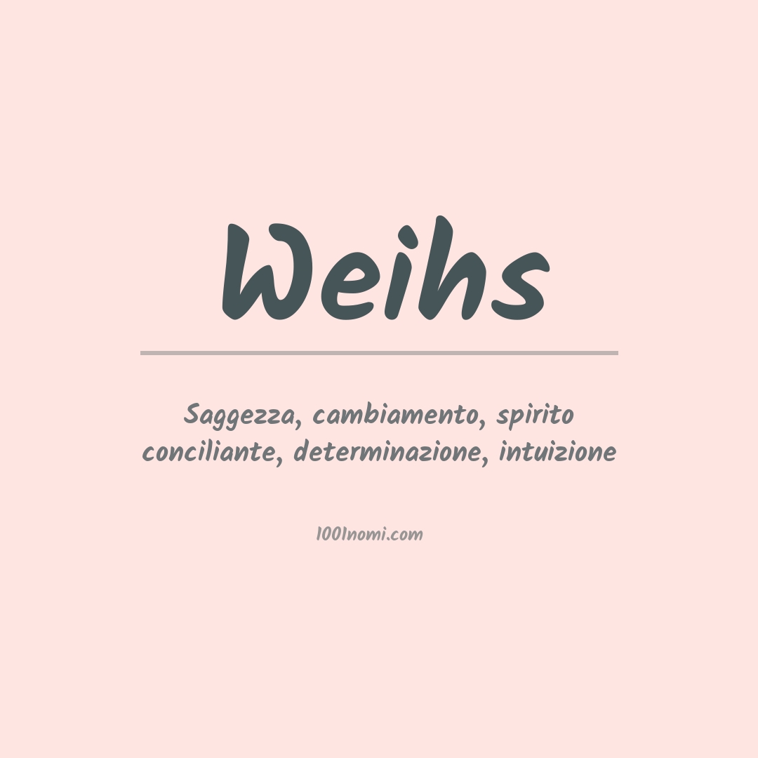 Significato del nome Weihs Significato del nome Weihs