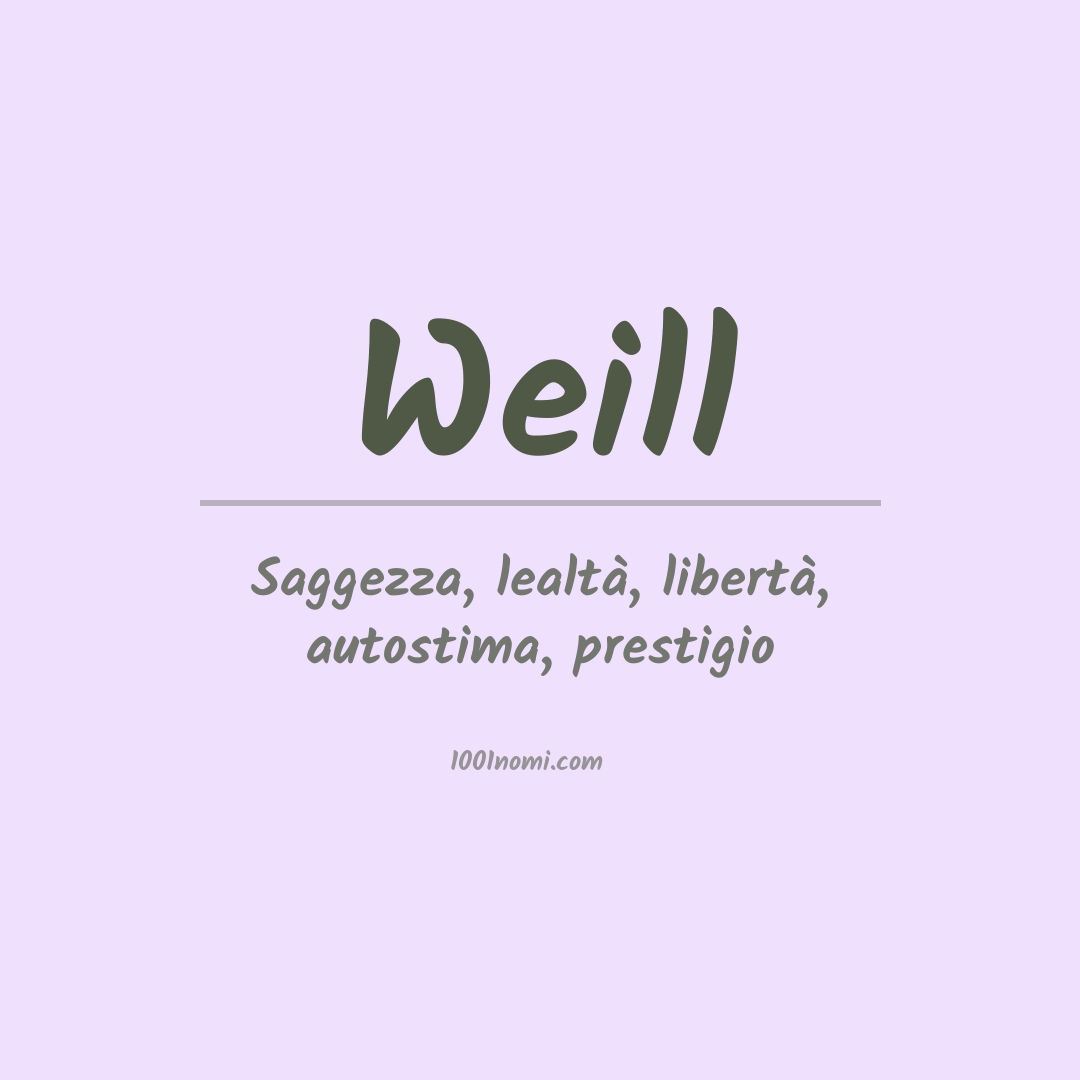 Significato del nome Weill Significato del nome Weill