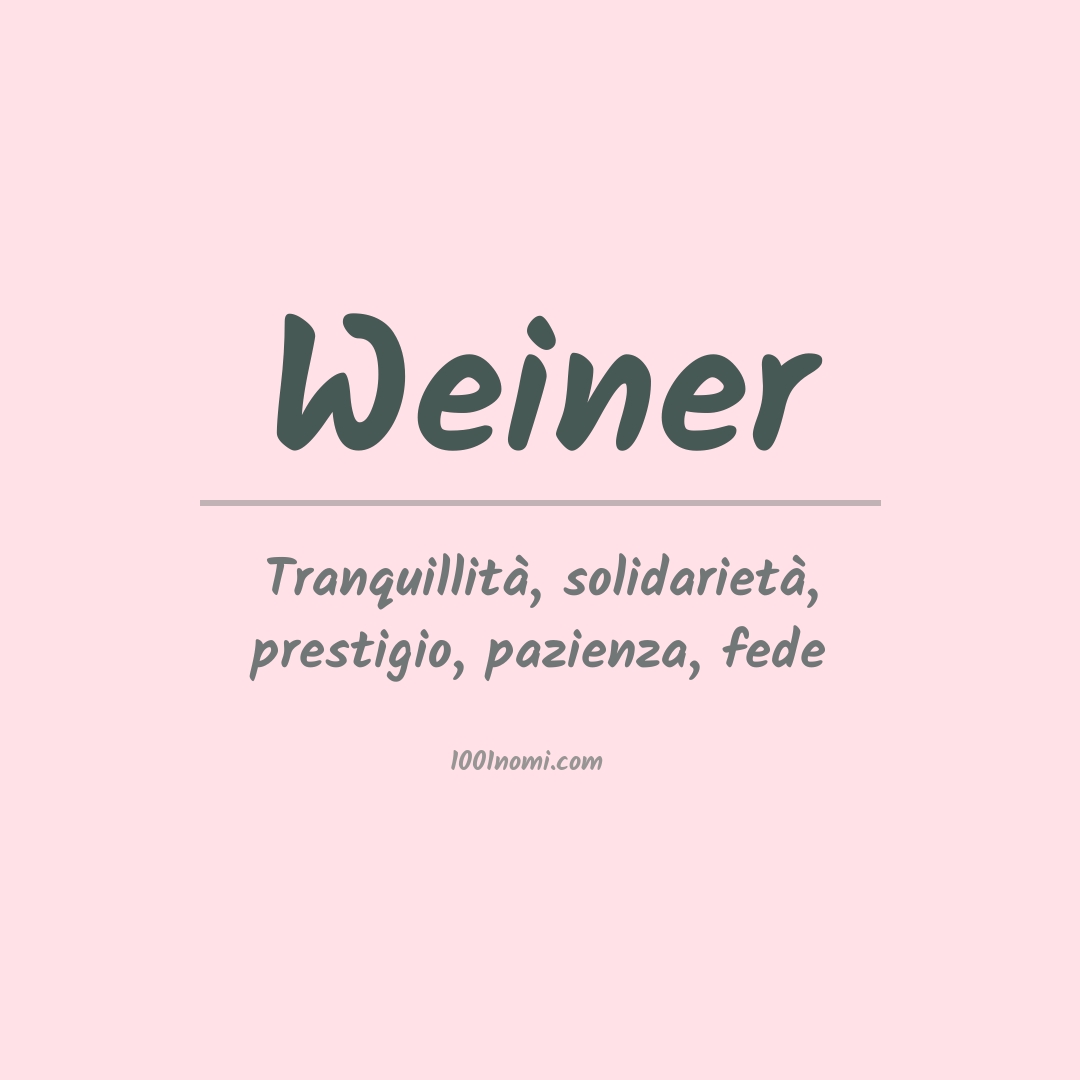 Significato del nome Weiner