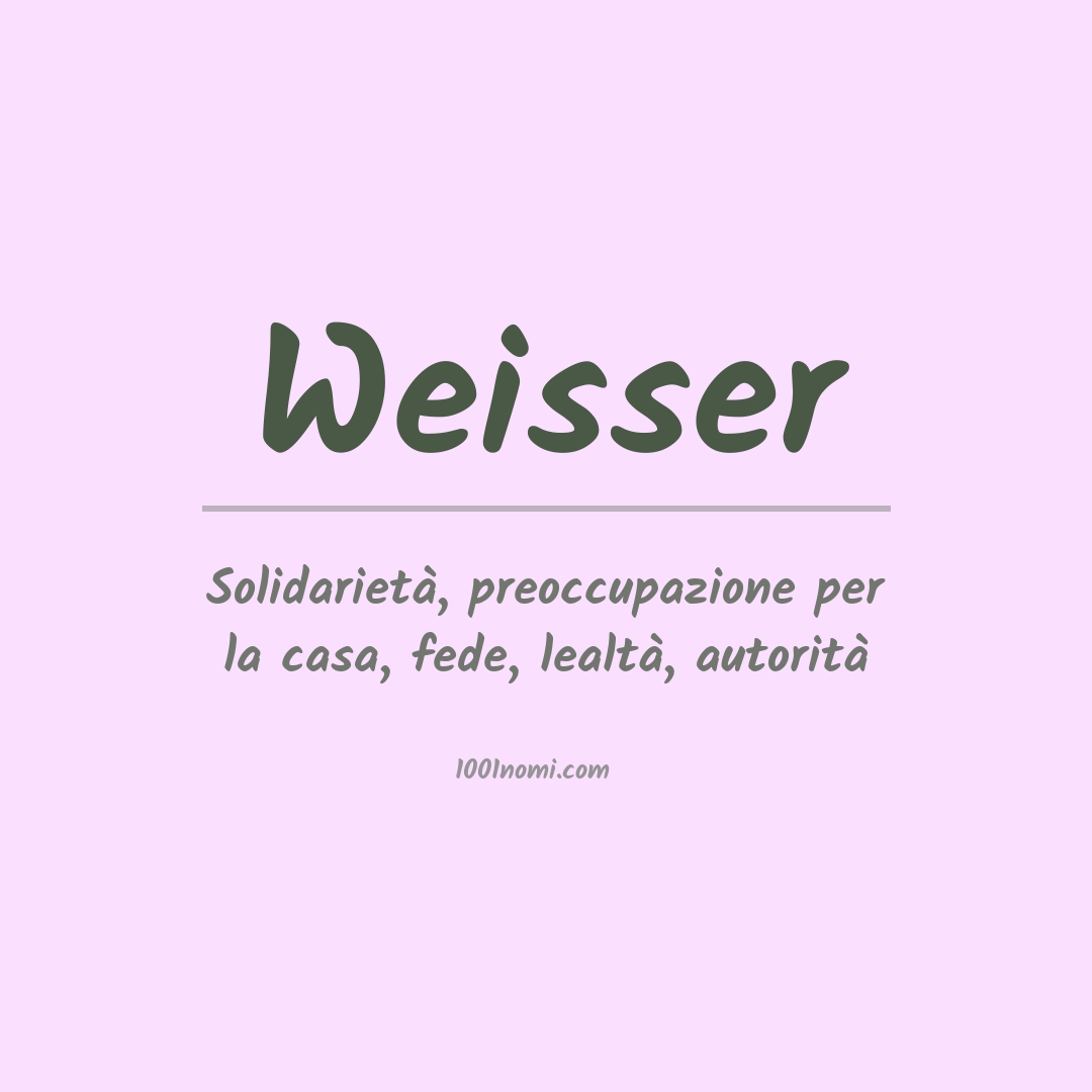 Significato del nome Weisser