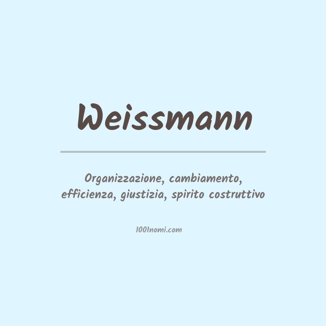 Significato del nome Weissmann