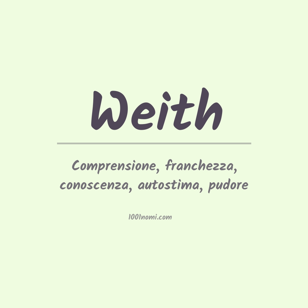 Significato del nome Weith