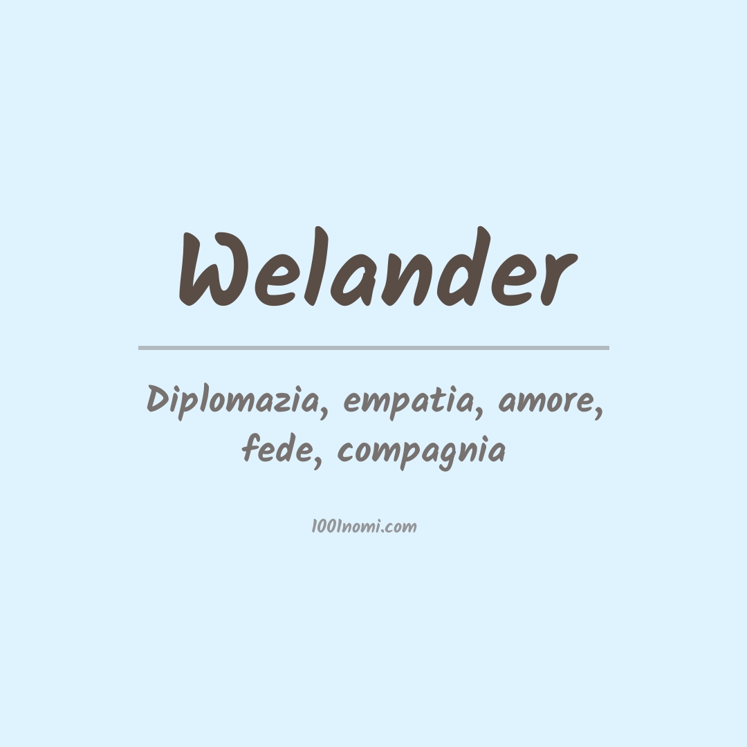 Significato del nome Welander