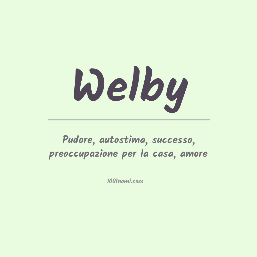 Significato del nome Welby