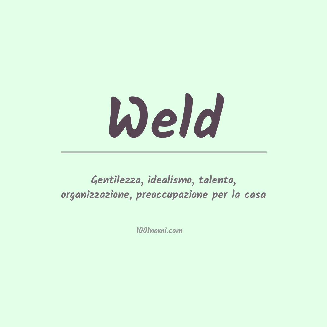 Significato del nome Weld