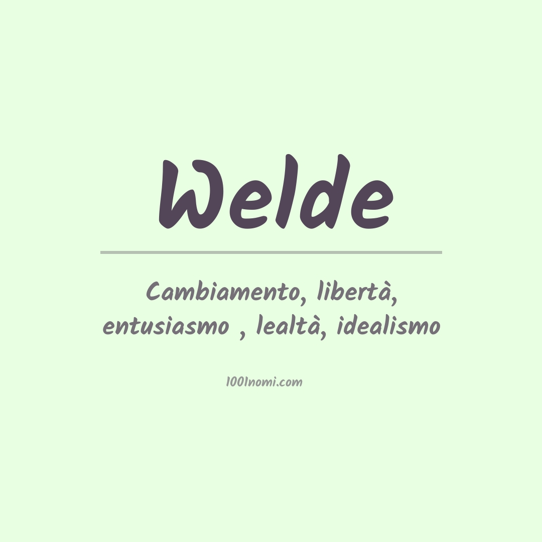 Significato del nome Welde