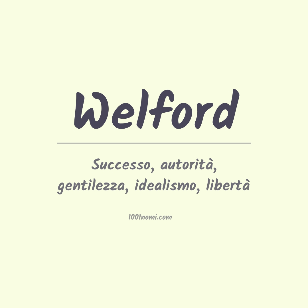 Significato del nome Welford