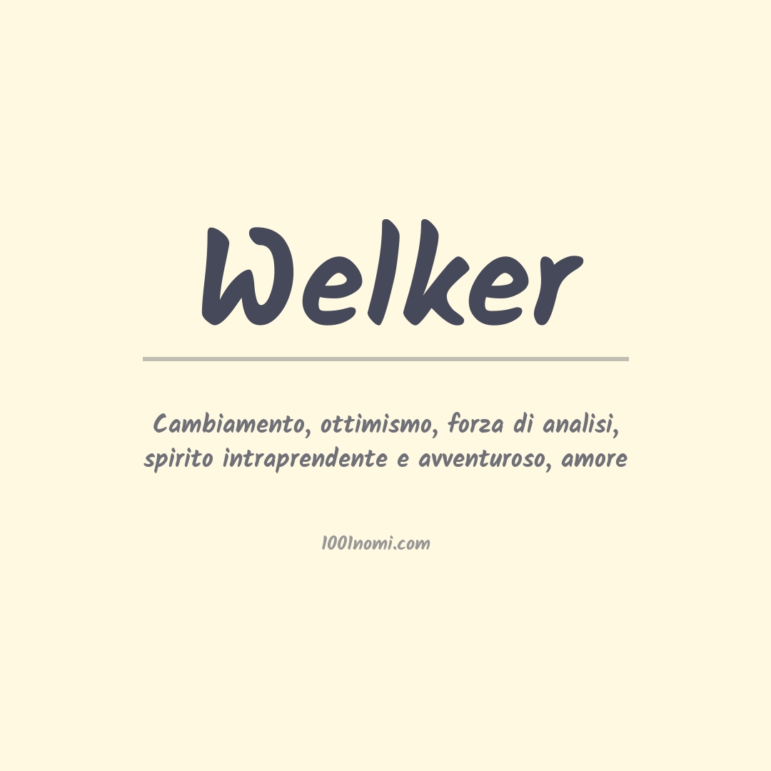 Significato del nome Welker