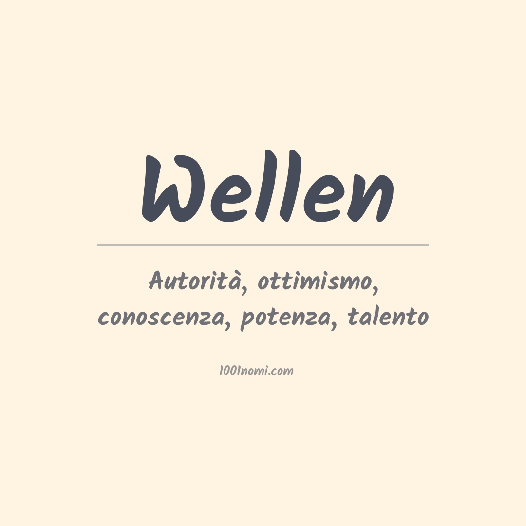 Significato del nome Wellen